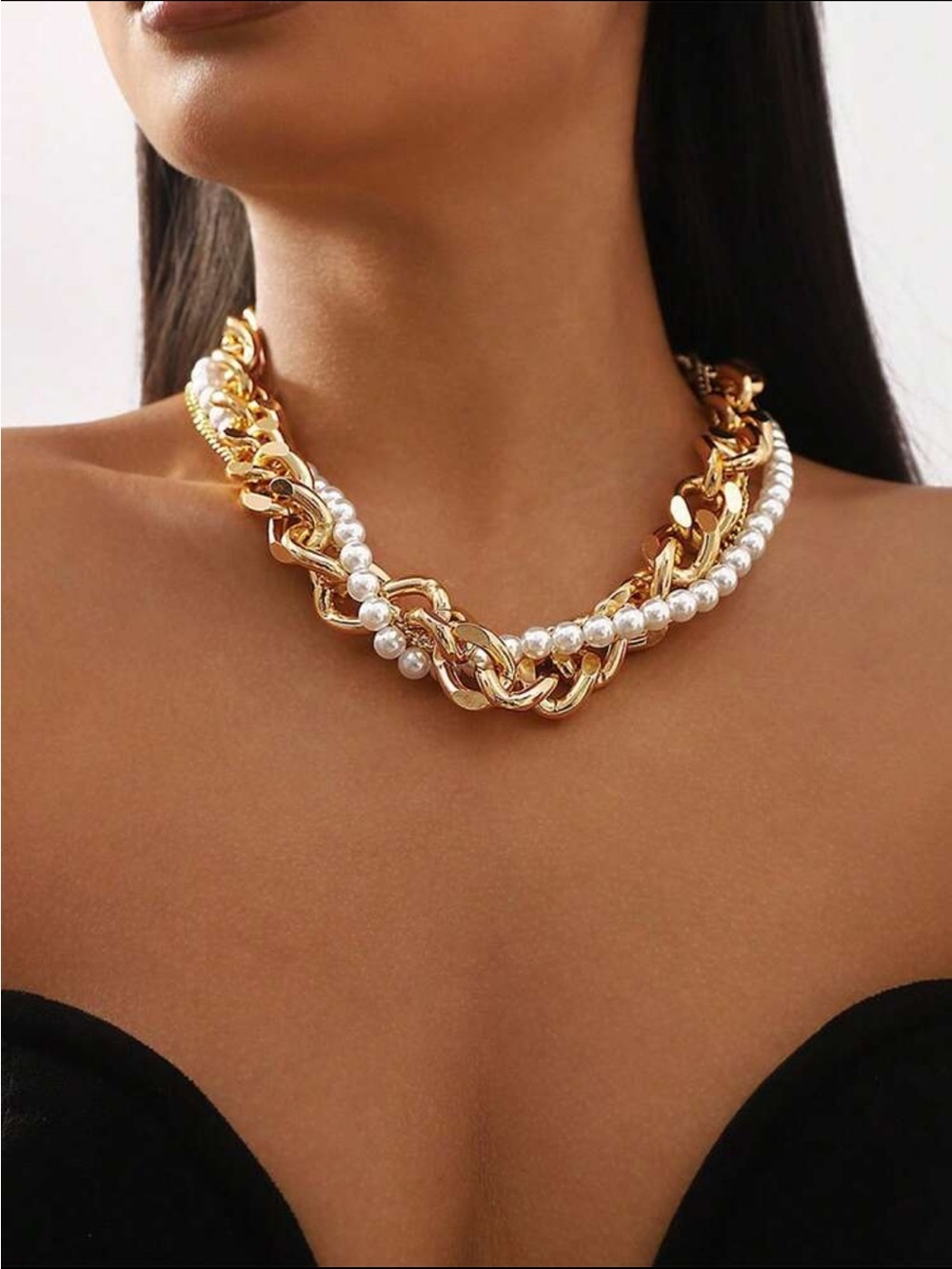 Gold Pearl-Accent Statement Necklace - Women Jewelry